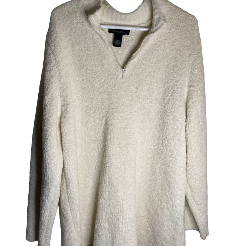 DENIM & Co. Women's Zip-Up Sweater in Cream